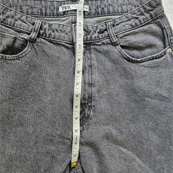 Zara High Rise Mom Jeans Washed Out Black Size 12 - Picture 7 of 10